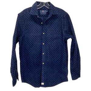 Vineyard Vines Murray Shirt Men's S Blue Floral Classic Fit Long Sleeve Stretch